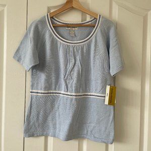 NWT Cathy Daniels Striped Short Sleeve Sweater Size S